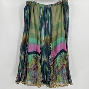 Soft Surroundings Bohemian Floral Multi Print Art To Wear Maxi Skirt Size 3X